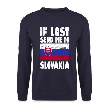 Slowakei Flagge Spruch - Unisex Pullover - Navy - Vorne - Alina (178cm) & Michal (187cm)
