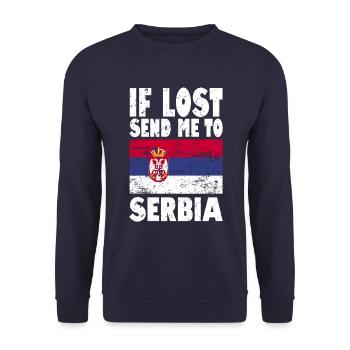 Slogan du drapeau de la Serbie - Sweat-shirt Unisexe - marine - Devant - Alina (178cm) & Michal (187cm)