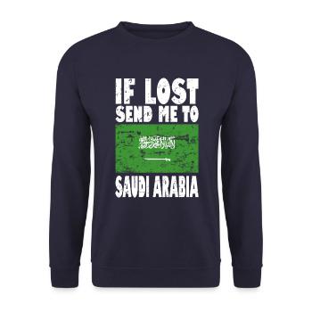 Slogan du drapeau de l’Arabie saoudite - Sweat-shirt Unisexe - marine - Devant - Alina (178cm) & Michal (187cm)