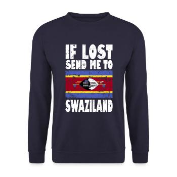 Swasiland Flagge Spruch - Unisex Pullover - Navy - Vorne - Alina (178cm) & Michal (187cm)