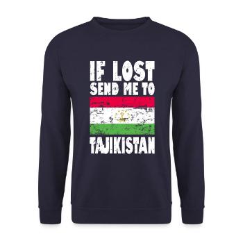Tajikistan Flag Saying - Unisex Sweatshirt - navy - Front - Alina (178cm) & Michal (187cm)