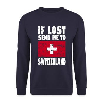 Slogan du drapeau suisse - Sweat-shirt Unisexe - marine - Devant - Alina (178cm) & Michal (187cm)