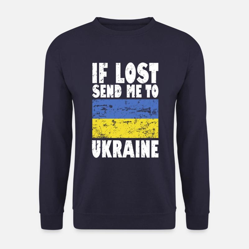 Slogan du drapeau de l’Ukraine - Sweat-shirt Unisexe - marine