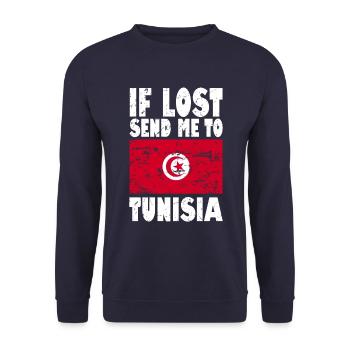 Slogan du drapeau tunisien - Sweat-shirt Unisexe - marine - Devant - Alina (178cm) & Michal (187cm)