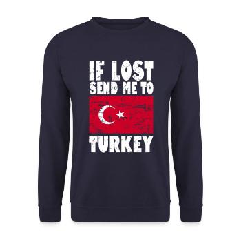 Turkey Flag Saying - Unisex Sweatshirt - navy - Front - Alina (178cm) & Michal (187cm)