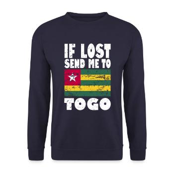 Togo Flagge Spruch - Unisex Pullover - Navy - Vorne - Alina (178cm) & Michal (187cm)