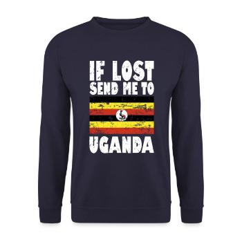 Uganda Flag Saying - Unisex Sweatshirt - navy - Front - Alina (178cm) & Michal (187cm)