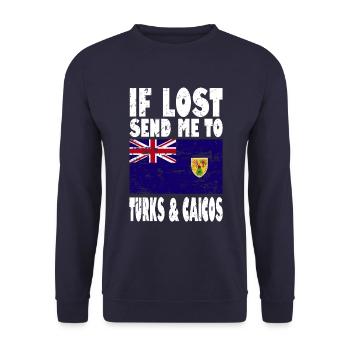 Turks and Caicos Islands Flag Saying - Unisex Sweatshirt - navy - Front - Alina (178cm) & Michal (187cm)