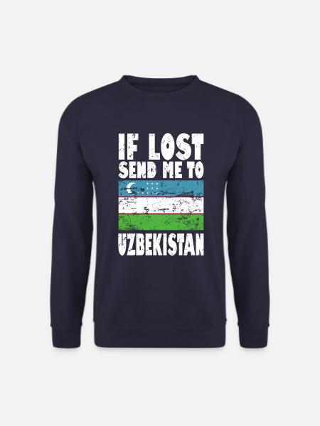 Uzbekistan Flag Saying - Unisex Sweatshirt - navy