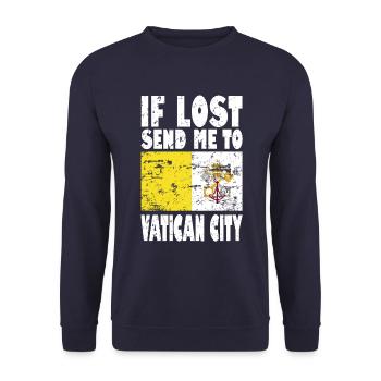 Vatican City Flag Saying - Unisex Sweatshirt - navy - Front - Alina (178cm) & Michal (187cm)