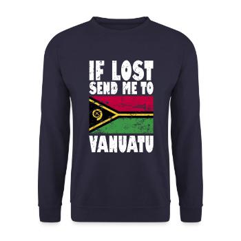 Vanuatu Flagge Spruch - Unisex Pullover - Navy - Vorne - Alina (178cm) & Michal (187cm)
