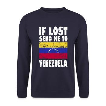 Venezuela Flag Saying - Unisex Sweatshirt - navy - Front - Alina (178cm) & Michal (187cm)