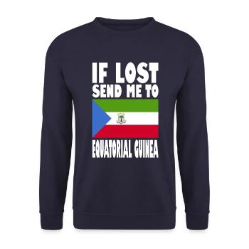 Equatorial Guinea Flag Saying - Unisex Sweatshirt - navy - Front - Alina (178cm) & Michal (187cm)