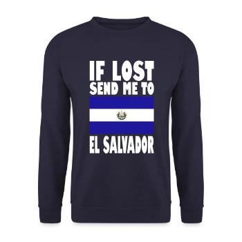 El Salvador Flag Slogan - Unisex Sweatshirt - navy - Front - Alina (178cm) & Michal (187cm)