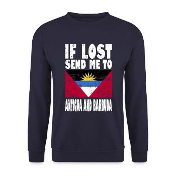 Antigua and Barbuda Flag Saying - Unisex Sweatshirt - navy - Front - Alina (178cm) & Michal (187cm)