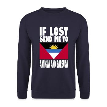 Antigua and Barbuda Flag Saying - Unisex Sweatshirt - navy - Front - Alina (178cm) & Michal (187cm)