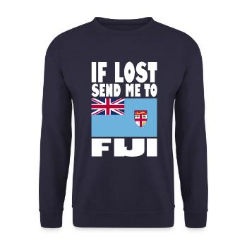 Fiji Flagge Spruch - Unisex Pullover - Navy - Vorne - Alina (178cm) & Michal (187cm)