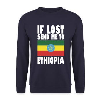 Ethiopia Flag Saying - Unisex Sweatshirt - navy - Front - Alina (178cm) & Michal (187cm)