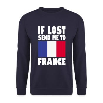 Slogan du drapeau de la France - Sweat-shirt Unisexe - marine - Devant - Alina (178cm) & Michal (187cm)