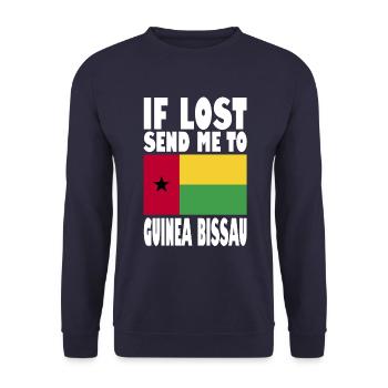 Guinea Bissau Flag Saying - Unisex Sweatshirt - navy - Front - Alina (178cm) & Michal (187cm)