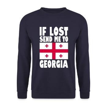 Drapeau de géorgie Disant - Sweat-shirt Unisexe - marine - Devant - Alina (178cm) & Michal (187cm)