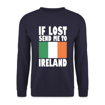 Ireland Flag Saying - Unisex Sweatshirt - navy - Front - Alina (178cm) & Michal (187cm)