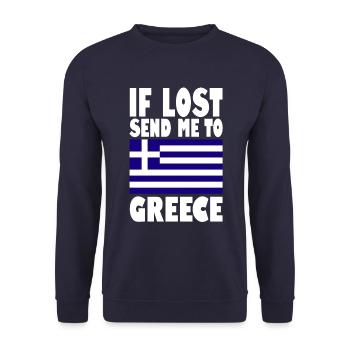 Greece Flag Saying - Unisex Sweatshirt - navy - Front - Alina (178cm) & Michal (187cm)