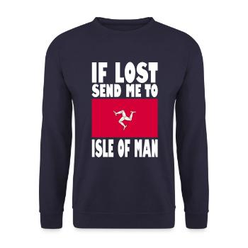 Drapeau de l’île de Man disant - Sweat-shirt Unisexe - marine - Devant - Alina (178cm) & Michal (187cm)