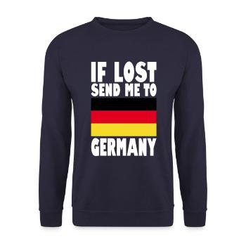 Germany Flag Slogan - Unisex Sweatshirt - navy - Front - Alina (178cm) & Michal (187cm)