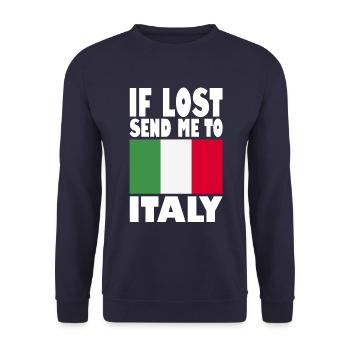 Italy Flag Saying - Unisex Sweatshirt - navy - Front - Alina (178cm) & Michal (187cm)