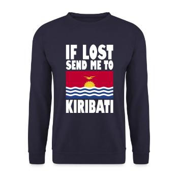 Kiribati Flag Saying - Unisex Sweatshirt - navy - Front - Alina (178cm) & Michal (187cm)