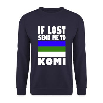 Komi Flag Saying - Unisex Sweatshirt - navy - Front - Alina (178cm) & Michal (187cm)