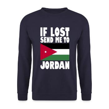 Jordan Flag Saying - Unisex Sweatshirt - navy - Front - Alina (178cm) & Michal (187cm)