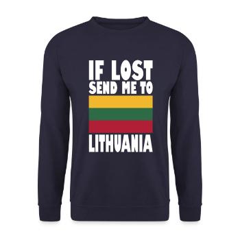 Lithuania Flag Saying - Unisex Sweatshirt - navy - Front - Alina (178cm) & Michal (187cm)