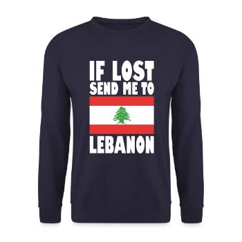 Libanon Flagge Spruch - Unisex Pullover - Navy - Vorne - Alina (178cm) & Michal (187cm)