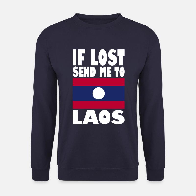 Laos Flagge Spruch - Unisex Pullover - Navy