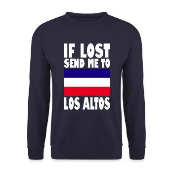 Los Altos Flag Saying - Unisex Sweatshirt - navy - Front - Alina (178cm) & Michal (187cm)