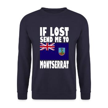 Montserrat Flag Saying - Unisex Sweatshirt - navy - Front - Alina (178cm) & Michal (187cm)
