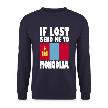 Mongolia Flag Saying - Unisex Sweatshirt - navy - Front - Alina (178cm) & Michal (187cm)