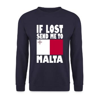 Malta Flagge Spruch - Unisex Pullover - Navy - Vorne - Alina (178cm) & Michal (187cm)
