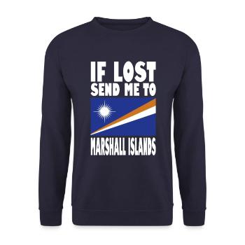 Marshall Islands Flag Saying - Unisex Sweatshirt - navy - Front - Alina (178cm) & Michal (187cm)