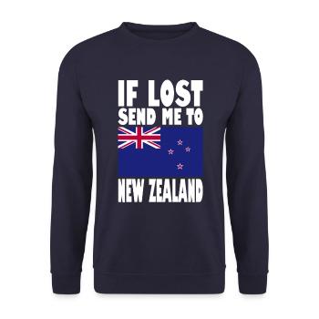 New Zealand Flag Saying - Unisex Sweatshirt - navy - Front - Alina (178cm) & Michal (187cm)