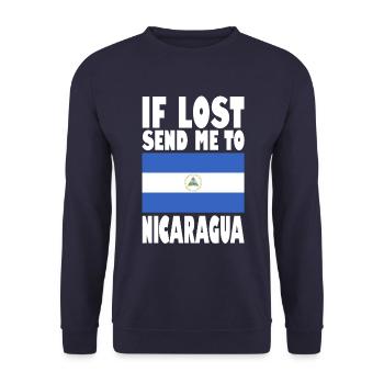 Nicaragua Flagge Spruch - Unisex Pullover - Navy - Vorne - Alina (178cm) & Michal (187cm)
