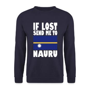 Nauru Flag Saying - Unisex Sweatshirt - navy - Front - Alina (178cm) & Michal (187cm)