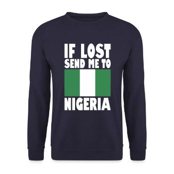 Nigeria Flag Saying - Unisex Sweatshirt - navy - Front - Alina (178cm) & Michal (187cm)