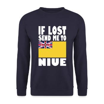 Dicton du drapeau de Niue - Sweat-shirt Unisexe - marine - Devant - Alina (178cm) & Michal (187cm)