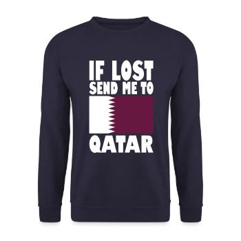 Slogan du drapeau du Qatar - Sweat-shirt Unisexe - marine - Devant - Alina (178cm) & Michal (187cm)