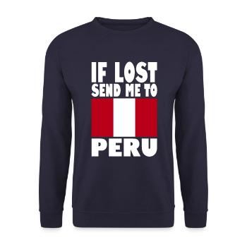 Peru Flag Saying - Unisex Sweatshirt - navy - Front - Alina (178cm) & Michal (187cm)
