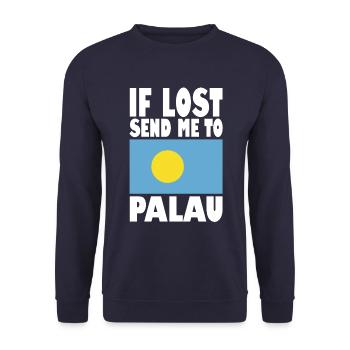 Palau Flag Saying - Unisex Sweatshirt - navy - Front - Alina (178cm) & Michal (187cm)