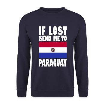 Paraguay Flagge Spruch - Unisex Pullover - Navy - Vorne - Alina (178cm) & Michal (187cm)